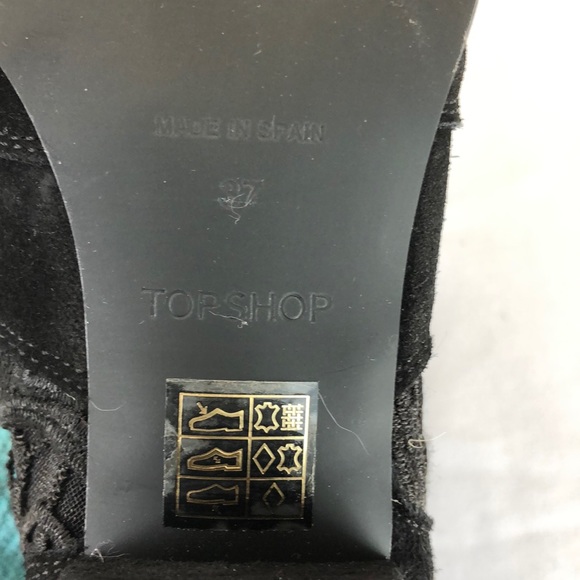 TopShop Black Suede Embroidered Bootie - Picture 7 of 7